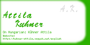 attila kuhner business card